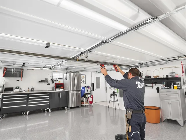 Overhead garage door repair service by Acushnet Garage Door Repair in Acushnet